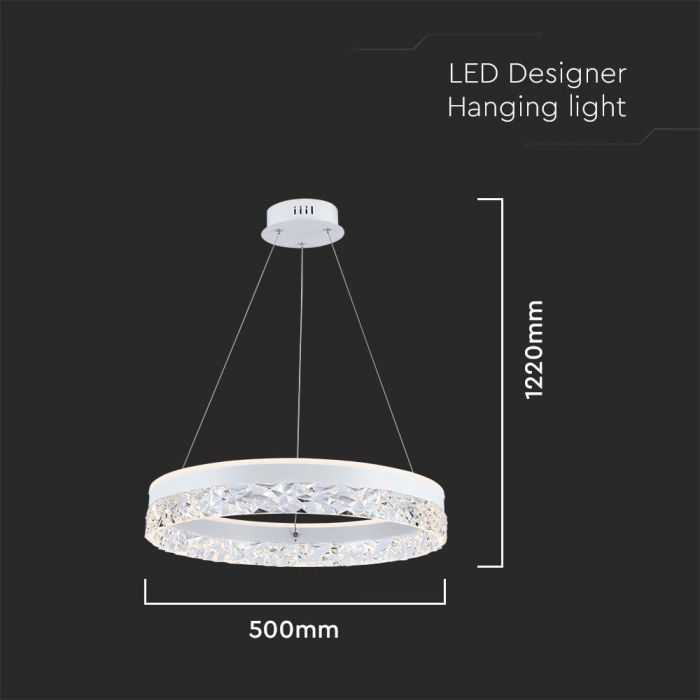 V-tac 25W LED pakabinamas šviestuvas, baltas, 3000K