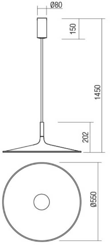 25W LED pakabinamas šviestuvas KAI, baltas, 3000K, 55cm, 01-3039