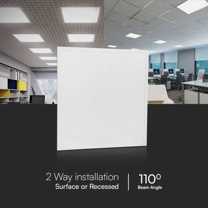 V-tac 25W LED panelė, 60x60cm, balta, 6500K, 180lm/W