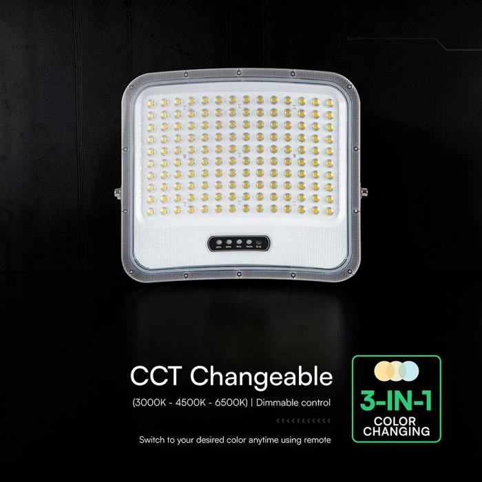 25W LED prožektorius su saulės baterija, juodas, 3000/4500/6500K, dimeriuojamas