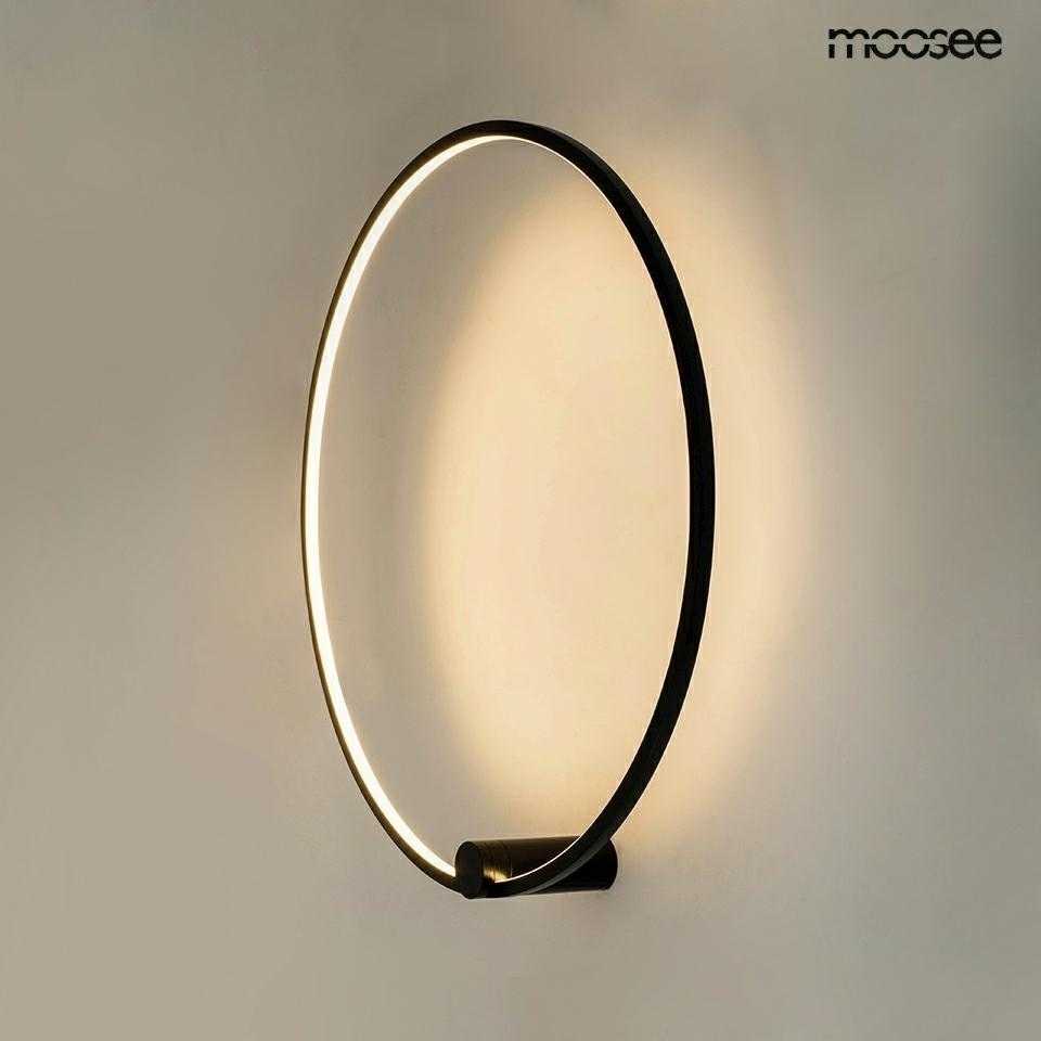 25W LED sieninis šviestuvas HOOP 60, juodas, 3000K