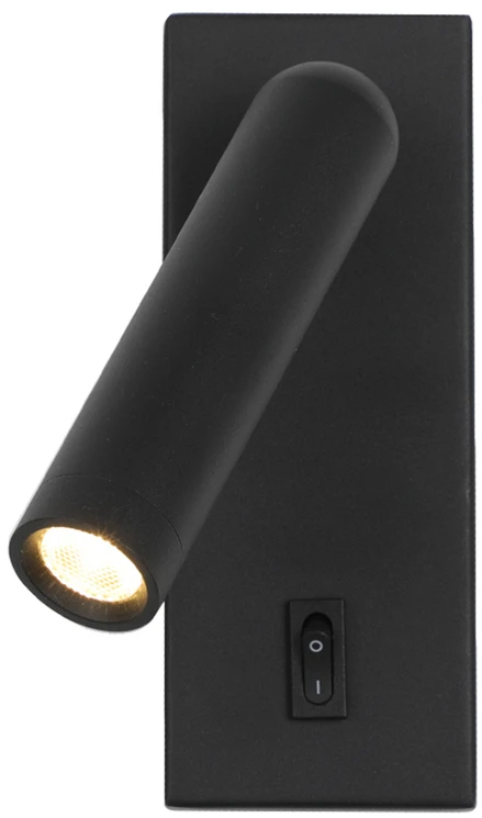 2,5W LED sieninis šviestuvas NOVA, juodas, 3000K