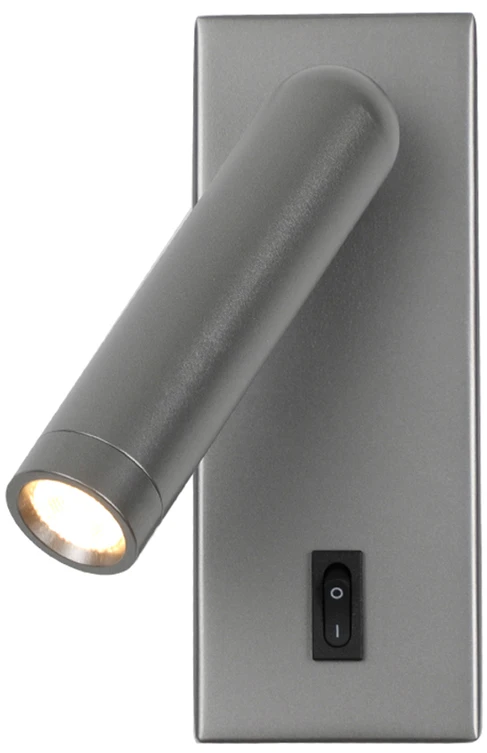 2,5W LED sieninis šviestuvas NOVA, pilkas, 3000K