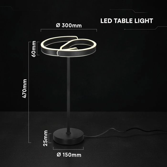 25W LED stalo šviestuvas, juodos/baltos sp., 4000K