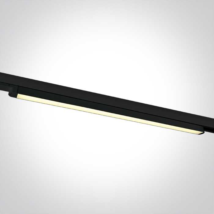 25W LED šviestuvas į 3 fazių bėgelius, juodas, 3000/4000/5000K, 65025T/B/V