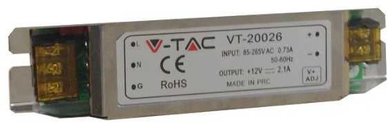 V-tac 25W maitinimo šaltinis SLIM 12V, IP20