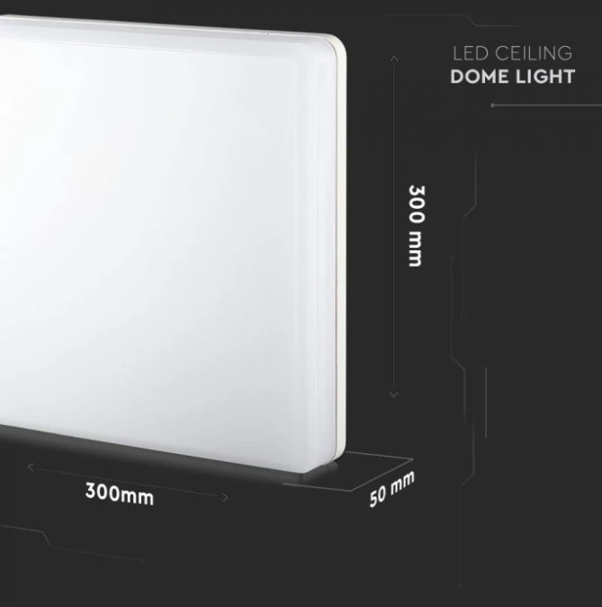 25W paviršinis šviestuvas V-TAC, 4000K, IP44, baltas