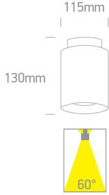 Lubinis šviestuvas 26+2W LED paviršinis šviestuvas, juodas, 3000K, 12128A/B/W