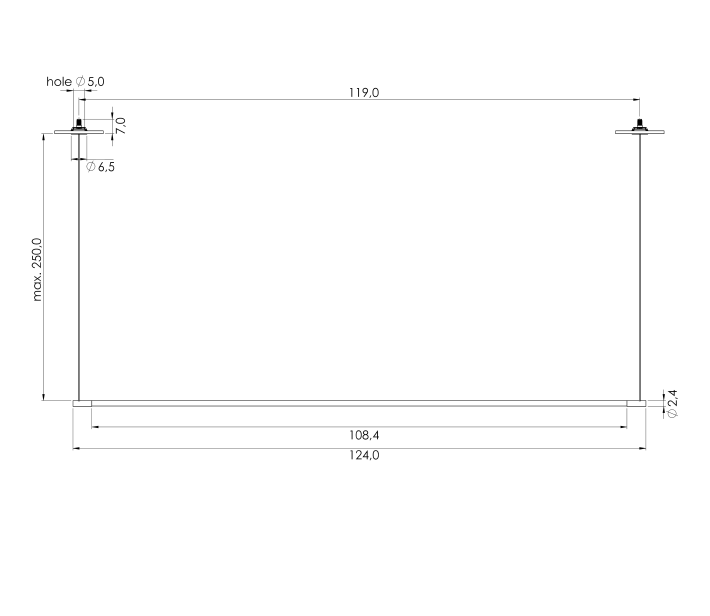 26W LED linijinis pakabinamas šviestuvas POP P120, juodu korpusu, 3000K, 124cm