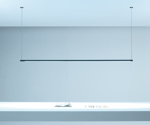 26W LED linijinis pakabinamas šviestuvas POP P120, juodu korpusu, 3000K, 124cm