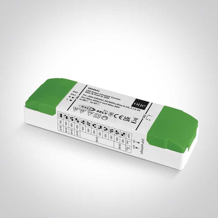 4,8-26W LED maitinimo šaltinis, DALI/PUSH, 160-700mA, 89026AL