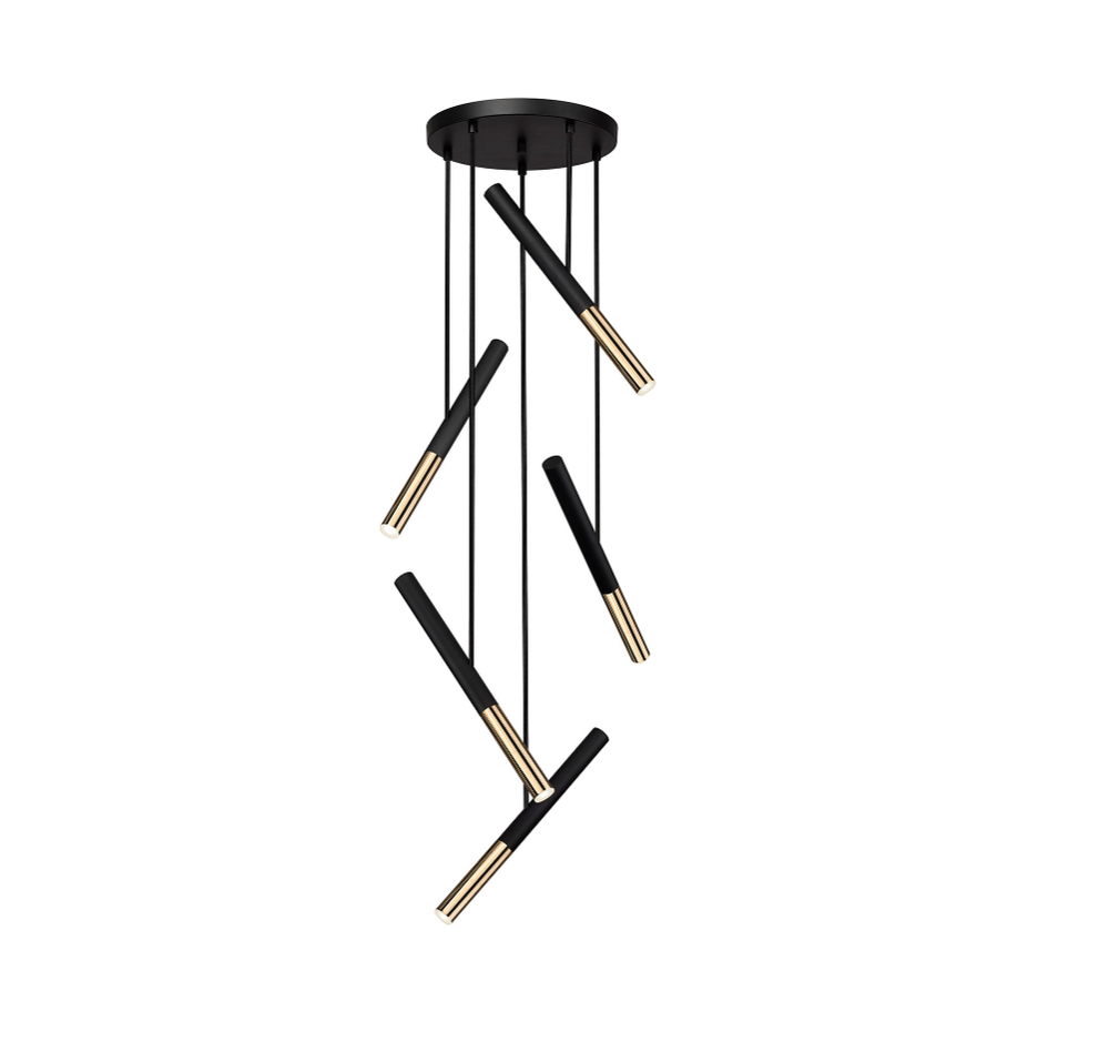 26W LED pakabinamas šviestuvas BALLET, juodos/aukso sp., 3000K, dimeriuojamas, 4265300