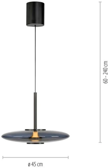 26W LED pakabinamas šviestuvas E-VITRUM, pilkos sp., 2700-5000K, dimeriuojamas, reguliuojamo aukščio