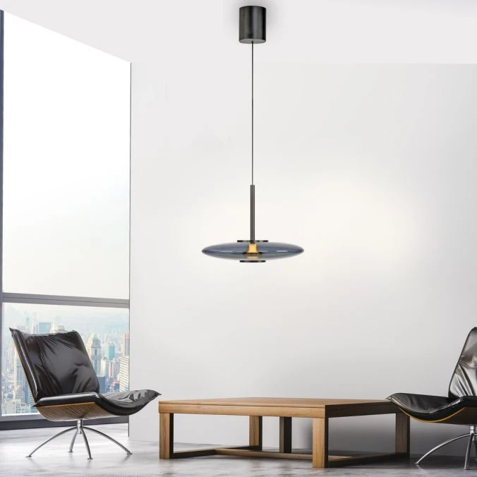 26W LED pakabinamas šviestuvas E-VITRUM, pilkos sp., 2700-5000K, dimeriuojamas, reguliuojamo aukščio
