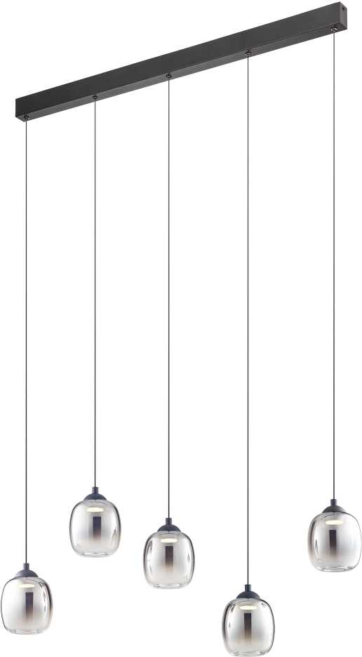 26W LED pakabinamas šviestuvas KHADI, juodos/dūmų sp., 3000K, dimeriuojamas, 01-3490