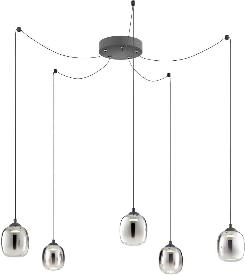 26W LED pakabinamas šviestuvas KHADI, juodos/dūmų sp., 3000K, dimeriuojamas, 01-3487