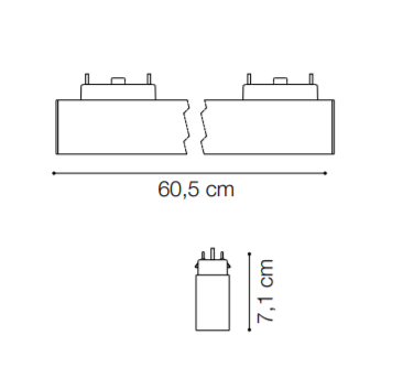 Ideal Lux Magnetinis šviestuvas Montuojamas Į Bėgelį Arca Wide 60 Cm 3000K 222950