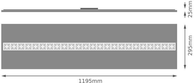 27,5W LED panelė LOUVER, balta, 4000K, DALI, 120x30cm