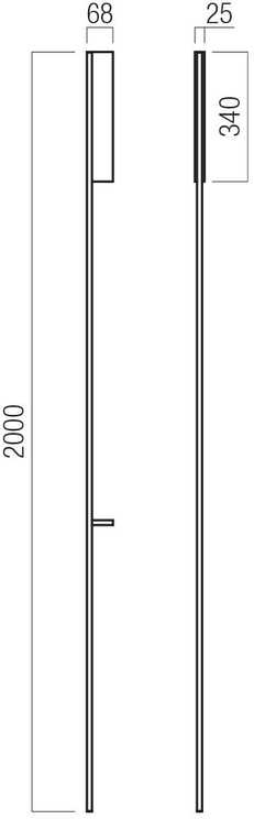 27W LED sieninis šviestuvas TWIG, matinės juodos sp., 3000K, dimeriuojamas, 01-3710