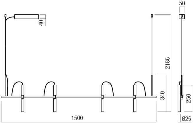 28,5W LED pakabinamas šviestuvas PRAXI, juodos/nikelio sp., 3000K, dimeriuojamas, 01-3719