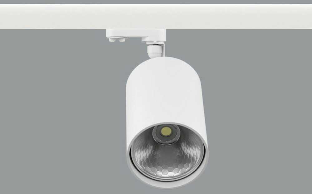 28,6W LED akcentinis šviestuvas LUXCAN R į 3 fazių bėgelius, baltas, 4000K, 36º