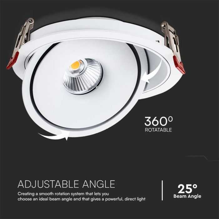V-tac 28W LED įleidžiamas šviestuvas, baltas, 3000-6400K