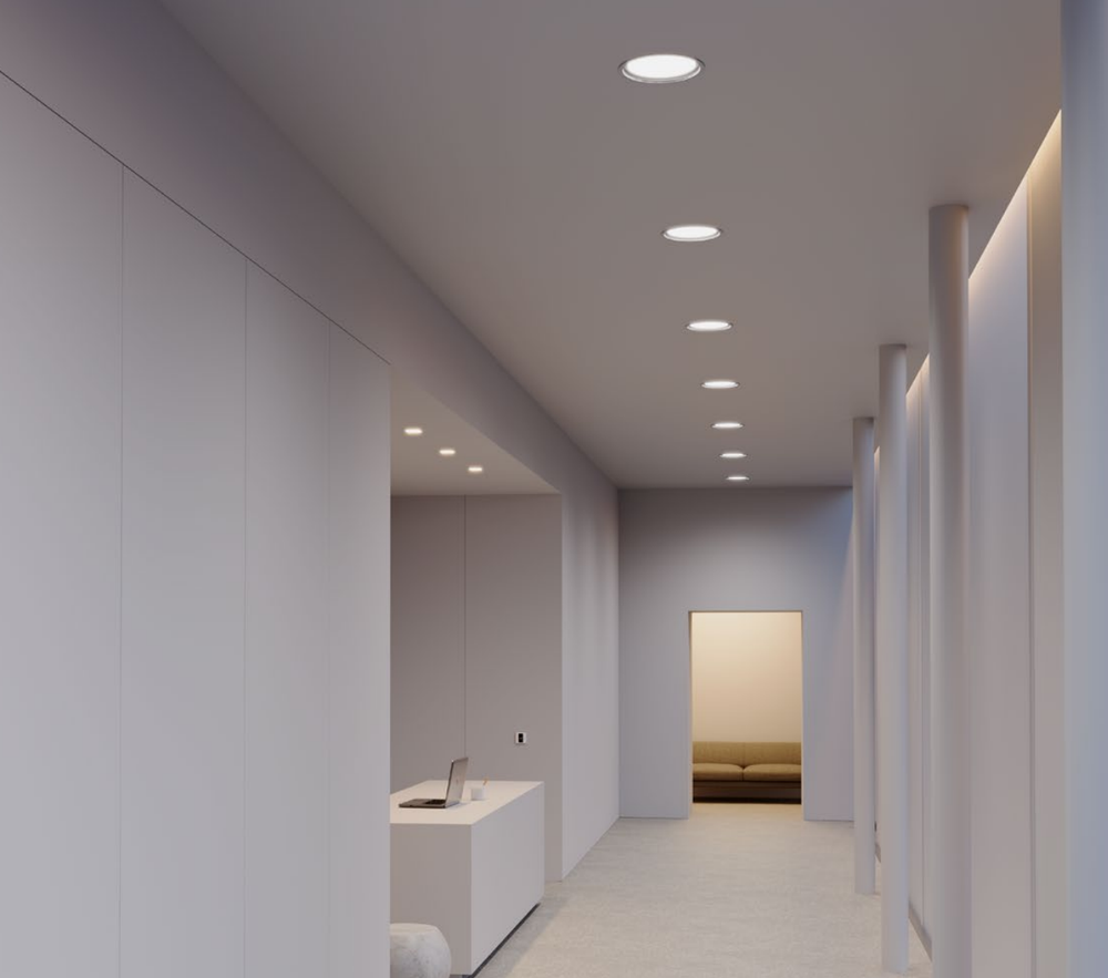 28W LED įleidžiamas šviestuvas XEVO ROUND, matinės baltos sp., 3000/4000/6000K