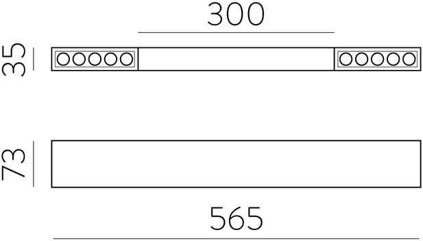 28W LED linijinis šviestuvas - modulis INVISIBLE, juodas, 3000K, šviestuvus galima jungti tarpusavyje, C3980100N