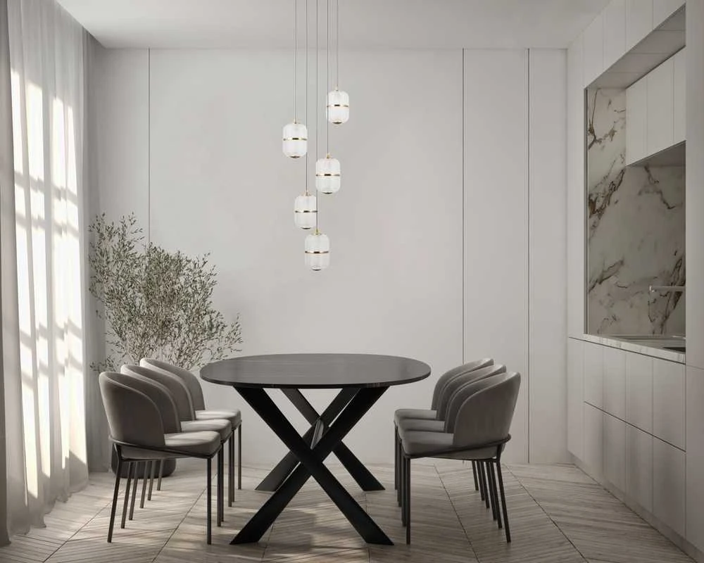 28W LED pakabinamas šviestuvas ALANI, juodos/aukso sp./skaidrus, 3000K