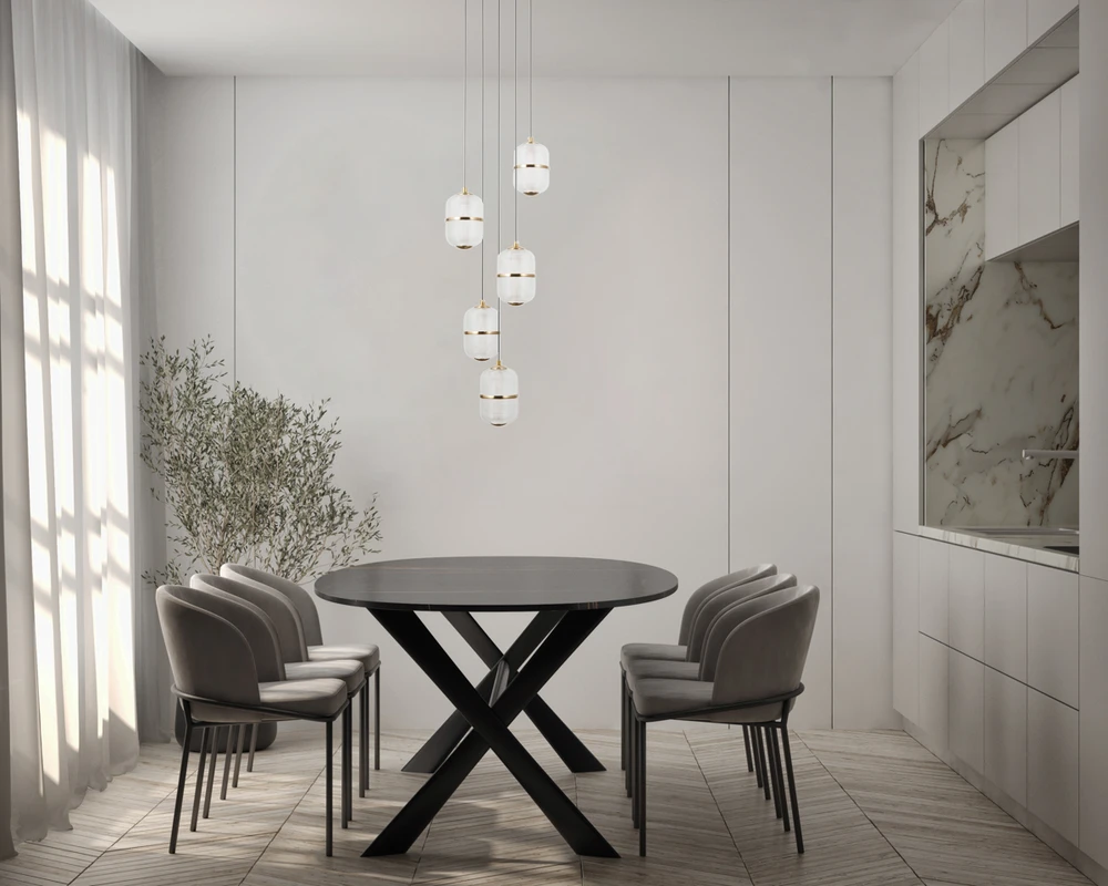 28W LED pakabinamas šviestuvas ALANI, juodos/aukso sp./skaidrus, 3000K
