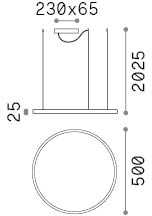 28W LED pakabinamas šviestuvas ORACLE SLIM, baltas, 4000K, dimeriuojamas, 342030