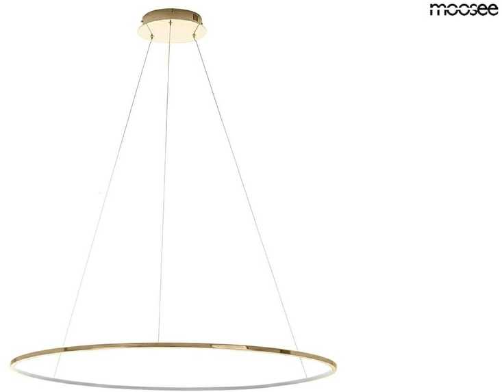 28W LED pakabinamas šviestuvas RING SLIM 80, aukso sp., 3000K, su nuotolinio valdymo pulteliu, dimeriuojamas