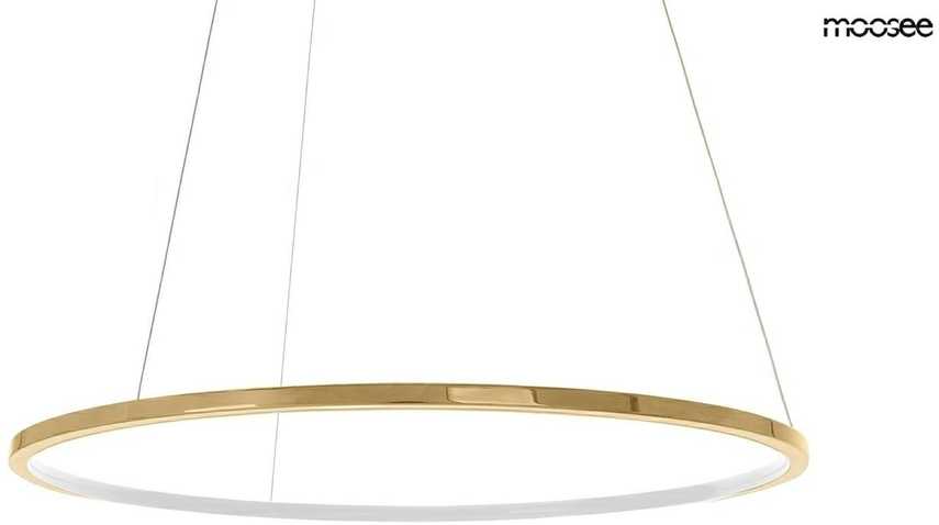 28W LED pakabinamas šviestuvas RING SLIM 80, aukso sp., 3000K, su nuotolinio valdymo pulteliu, dimeriuojamas