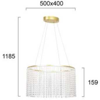 28W LED pakabinamas šviestuvas SOL, skaidrus/aukso sp., 3000K, 4306200