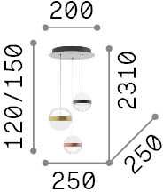 29W LED pakabinamas šviestuvas GALAXY, baltas, 3000K, 342993