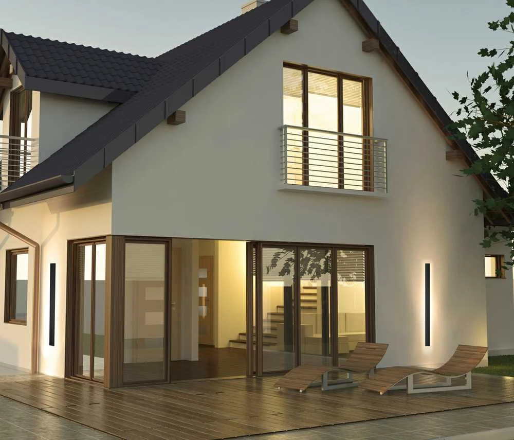 Sieninis šviestuvas Italux 29W LED sieninis fasado šviestuvas MUTTI 3K, juodas, 3000K