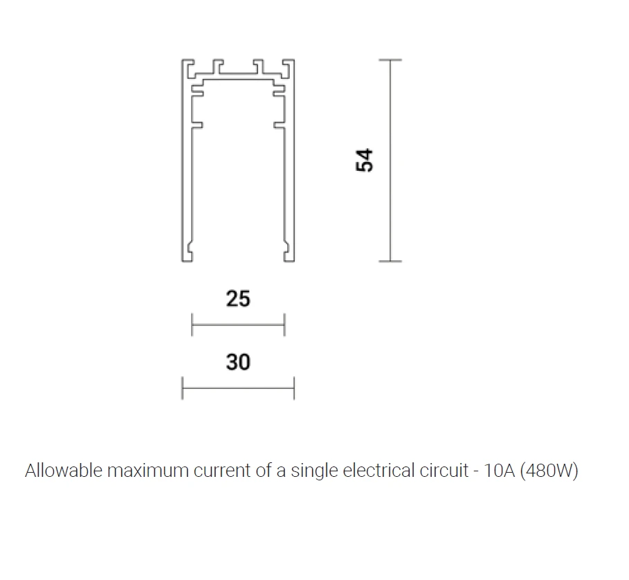 2m paviršinis magnetinės sistemos bėgelis SPECTRA LIGHTING INSIGHT, baltas