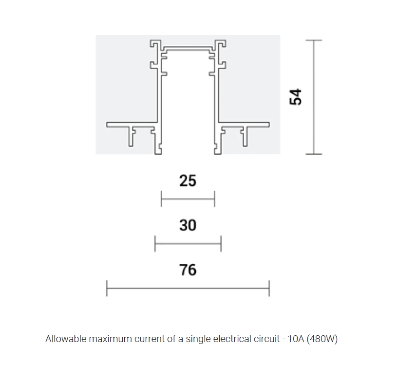 2m užglaistomas magnetinės sistemos bėgelis SPECTRA LIGHTING INSIGHT, baltas