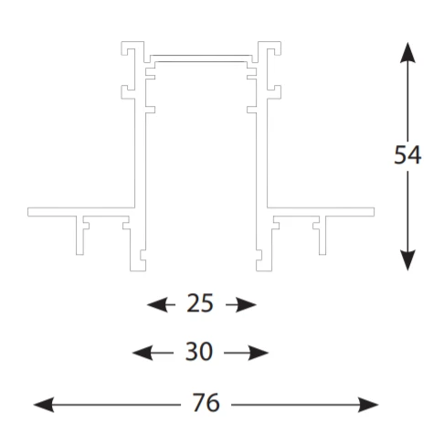 2m užglaistomas magnetinės sistemos bėgelis SPECTRA LIGHTING INSIGHT, juodas