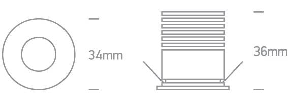 2W LED įleidžiamas šviestuvas, baltas, 3000K, 10101LA/W/W