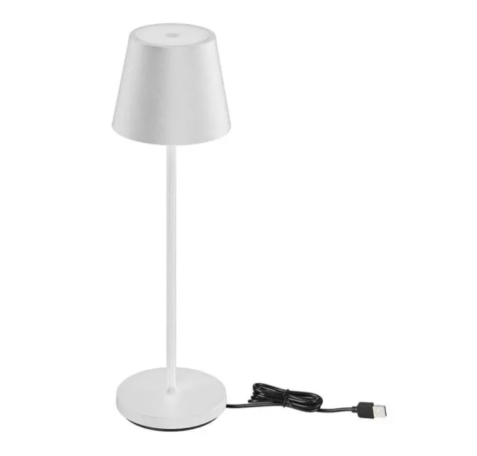 V-tac 2W LED įkraunamas stalinis šviestuvas, baltas, 3000K, dimeriuojamas, IP54, su belaidžio įkrovimo funkcija