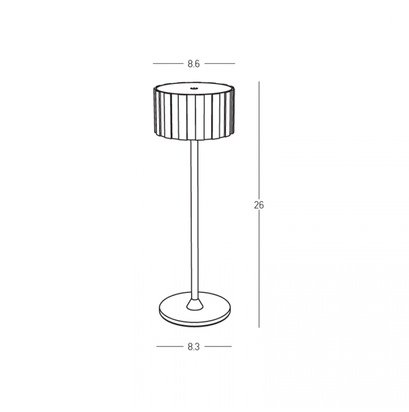 2W LED įkraunamas stalo šviestuvas, pilkas, 2700/4000/6500K, dimeriuojamas, IP44, E489