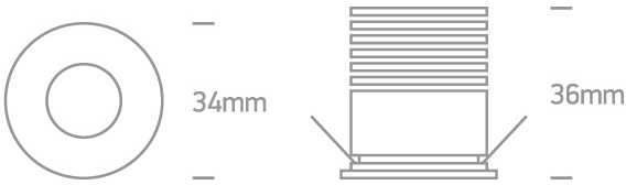 2W LED įleidžiamas šviestuvas, baltas, 3000K, 10101LA/W/W
