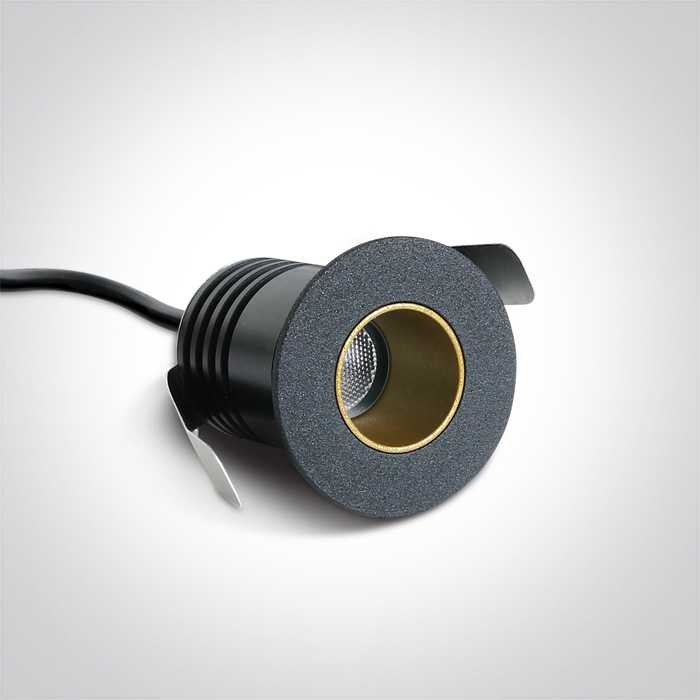 2W LED įleidžiamas šviestuvas, juodas, 3000K, 10102H/B/W