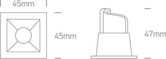 2W LED įleidžiamas šviestuvas, juodas, 3000K, 50102B/B/W