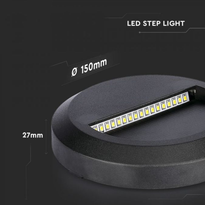 2W LED laiptų šviestuvas V-TAC, 4000K, IP65, juodas