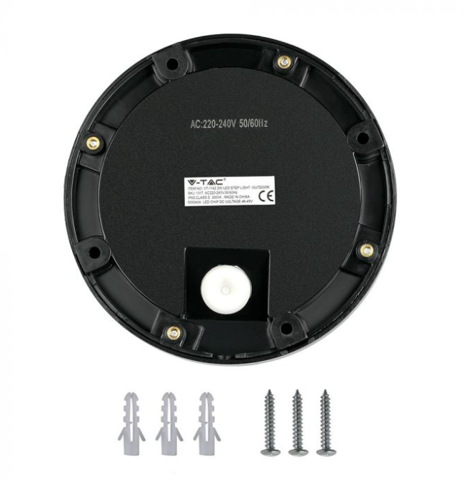 2W LED laiptų šviestuvas V-TAC, 4000K, IP65, juodas