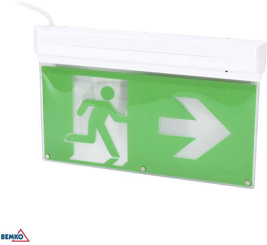 2W LED paviršinis evakuacinis šviestuvas MALER, baltas, 6000K, 3h veikimas autonominiu režimu