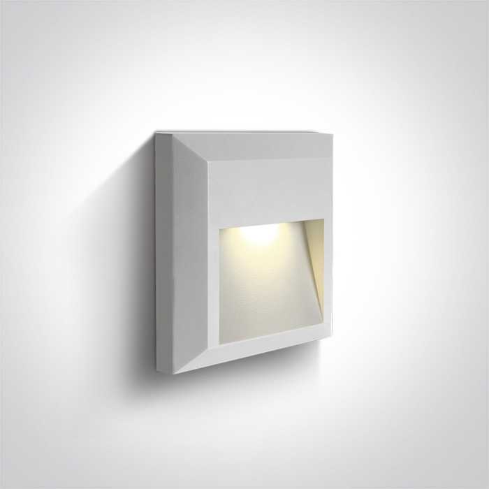 2W LED paviršinis fasado šviestuvas, baltas, 3000K, 67388B/W/W