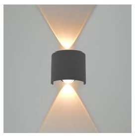 2W LED sieninis fasado šviestuvas ORTELO, juodas, 3000K, šviečia į abi puses